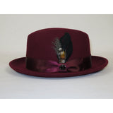 Men Bruno Capelo Hat Australian Wool Crushable Center Dent Florence FL524 Wine - J.Valintin Men's Wear Legend - FL524 - Burg - S