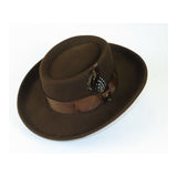 Men Bruno Capelo Hat Australian Wool Crushable Wide Brim GAMBLER GAM101 Brown - J.Valintin Men's Wear Legend - 24060