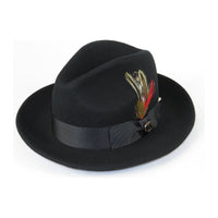 Men Bruno Capelo Hat Australian Wool Fedora Untouchable EXECUTIVE EX320 Black - J.Valintin Men's Wear Legend - EX320 - Black - S