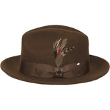 Men Bruno Capelo Hat Australian Wool Fedora Untouchable EXECUTIVE EX321 Brown - J.Valintin Men's Wear Legend - EX321 - Brown - S