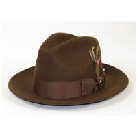 Men Bruno Capelo Hat Australian Wool Fedora Untouchable EXECUTIVE EX321 Brown - J.Valintin Men's Wear Legend - EX321 - Brown - S