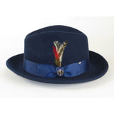 Men Bruno Capelo Hat Australian Wool Fedora Untouchable EXECUTIVE EX322 Navy - J.Valintin Men's Wear Legend - EX322 - Navy - S