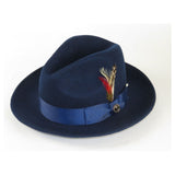 Men Bruno Capelo Hat Australian Wool Fedora Untouchable EXECUTIVE EX322 Navy - J.Valintin Men's Wear Legend - EX322 - Navy - S