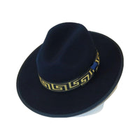 Men Bruno Capelo Hat Australian Wool Pinch Front Fedora Wesley WE974 Navy Gold - J.Valintin Men's Wear Legend - 3351