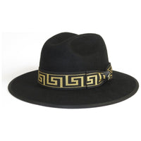 Men Bruno Capelo Hat Australian Wool Pinch Front Fedora Wesley WE975 Black Gold - J.Valintin Men's Wear Legend - 19746