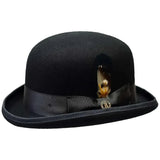 Men Bruno Capelo Hat Australian Wool Round Crown Bowler Derby BO320 Black - J.Valintin Men's Wear Legend - BO320 - Black - S