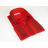 Men CEREMONIA Formal Shirt Rhinestone 100% Cotton Turkey #stn 28 tsb Red Fancy - J.Valintin Men's Wear Legend - 97070