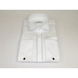 Men CEREMONIA Tuxedo Shirt Rhinestone 100% Cotton Turkey #stn 133 White Wing tip - J.Valintin Men's Wear Legend - 101156