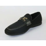 men Comfort Shoes AC CASUALS Upper Slip On Linen Fabric Texture 6816 Black New - J.Valintin Men's Wear Legend - 14913