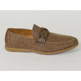 men Comfort Shoes AC CASUALS Upper Slip On Linen Fabric Texture 6816 Brown New - J.Valintin Men's Wear Legend - 14959