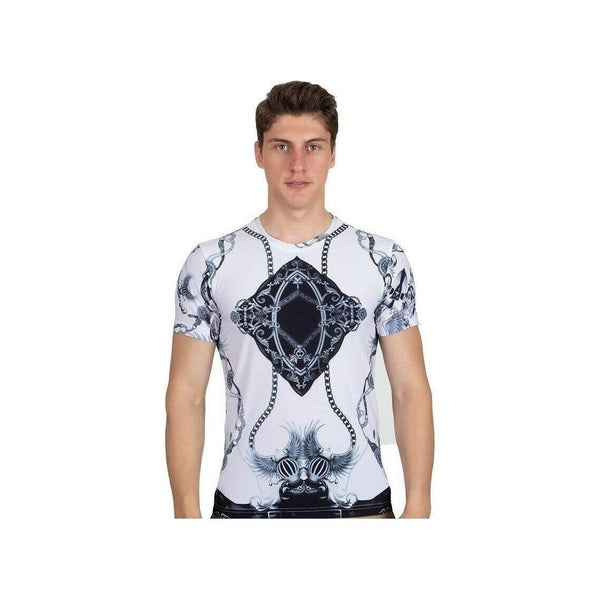 Men Crew T Shirt Makrom Turkey Medallion Chain Floral European 1217 - 412 Black - J.Valintin Men's Wear Legend - 12560