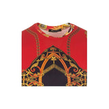 Men Crew T Shirt Makrom Turkey Medallion Chain Floral European 1217 - 417 Red New - J.Valintin Men's Wear Legend - 12556