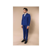 Men Double Breasted Suit WESSI by J.VALINTIN Extra Slim Fit JV5 Royal Blue New - J.Valintin Men's Wear Legend - 16536