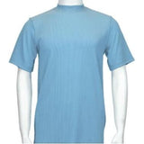 Men Dressy T - Shirt LOG - IN UOMO Soft Crew Neck Corded Short Sleeves 218 Sky Blue - J.Valintin Men's Wear Legend - 6396