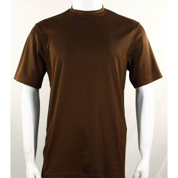 Men Dressy T - Shirt Log - In Uomo Soft Crew Neck Silky Short Sleeves 218 Cognac - J.Valintin Men's Wear Legend - 25198