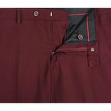 Men Flat Front Suit Separate Pants Slim Fit Soft Feel Slacks 201 - 8 Burgundy - J.Valintin Men's Wear Legend - 201 - 8 - Burg Pants - 30