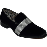 Men Formal shoes After midnight Velvet silver Crystal Slip on 6715 Black/Silver - J.Valintin Men's Wear Legend - 22