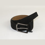 Men Genuine Basket weave Suede Soft Leather Belt PIERO ROSSI Turkey # 1002 Black - J.Valintin Men's Wear Legend - 97291