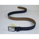 Men Genuine Basket weave Suede Soft Leather Belt PIERO ROSSI Turkey # 1002 Navy - J.Valintin Men's Wear Legend - 97276