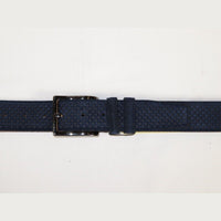 Men Genuine Basket weave Suede Soft Leather Belt PIERO ROSSI Turkey # 1002 Navy - J.Valintin Men's Wear Legend - 97276