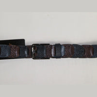 Men Genuine Leather Belt PIERO ROSSI Turkey Croc print Hand Stitch 69 Brown navy - J.Valintin Men's Wear Legend - 97491