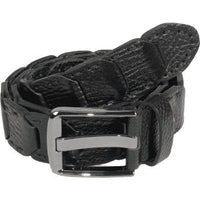 Men Genuine Leather Belt PIERO ROSSI Turkey Crocodile print Hand Stitch 69 Black - J.Valintin Men's Wear Legend - 97467