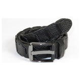 Men Genuine Leather Belt PIERO ROSSI Turkey Crocodile print Hand Stitch 69 Black - J.Valintin Men's Wear Legend - 97467