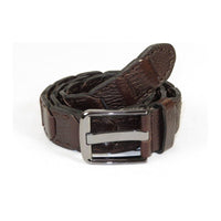 Men Genuine Leather Belt PIERO ROSSI Turkey Crocodile print Hand Stitch 69 Brown - J.Valintin Men's Wear Legend - 97479