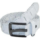 Men Genuine Leather Belt PIERO ROSSI Turkey Crocodile print Hand Stitch 69 White - J.Valintin Men's Wear Legend - 97473