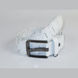 Men Genuine Leather Belt PIERO ROSSI Turkey Crocodile print Hand Stitch 69 White - J.Valintin Men's Wear Legend - 97473