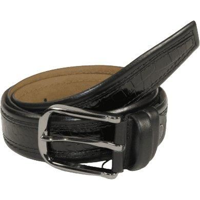 Men Genuine Leather Belt PIERO ROSSI Turkey Crocodile print Stitched 3071 Black - J.Valintin Men's Wear Legend - 97425