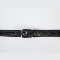 Men Genuine Leather Belt PIERO ROSSI Turkey Crocodile print Stitched 3071 Black - J.Valintin Men's Wear Legend - 97425