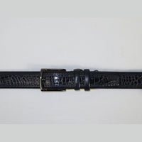 Men Genuine Leather Belt PIERO ROSSI Turkey Crocodile print Stitched 3071 Navy - J.Valintin Men's Wear Legend - 97419