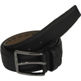 Men Genuine Leather Belt PIERO ROSSI Turkey Full Grain Hand Stitch 301 Black - J.Valintin Men's Wear Legend - 97347