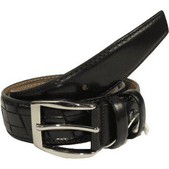 Men Genuine Leather Belt PIERO ROSSI Turkey Soft Full Grain Stitched #137 Black - J.Valintin Men's Wear Legend - 97431