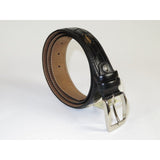 Men Genuine Leather Belt PIERO ROSSI Turkey Soft Full Grain Stitched #137 Black - J.Valintin Men's Wear Legend - 97431