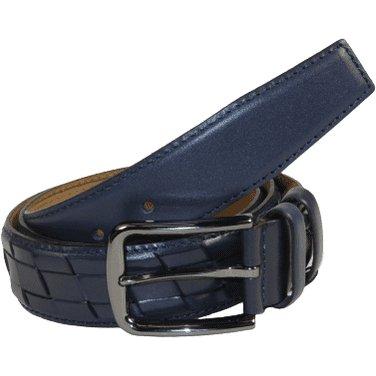 Men Genuine Leather Belt PIERO ROSSI Turkey Soft Full Grain Stitched #137 Navy - J.Valintin Men's Wear Legend - 97443