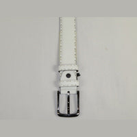 Men Genuine Leather Belt PIERO ROSSI Turkey Soft Grain Hand Stitch 301 White - J.Valintin Men's Wear Legend - 97359