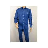 Men INSERCH premium Soft Linen Breathable 2pc Walking Leisure suit LS29116 Royal - J.Valintin Men's Wear Legend - 100682