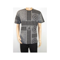 Men LAVERITA European Fashion Crew Shirt Studs Medusa 12120 Black Gray - J.Valintin Men's Wear Legend - 99878