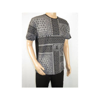 Men LAVERITA European Fashion Crew Shirt Studs Medusa 12120 Black Gray - J.Valintin Men's Wear Legend - 99878