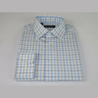 Men Mondego 100% Cotton Dress Sport Classic Business shirt sn100 blue checker - J.Valintin Men's Wear Legend - 4392