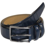 Men Navy Blue Genuine Leather Belt PIERO ROSSI Turkey Soft Full Grain #Navy line - J.Valintin Men's Wear Legend - 97303