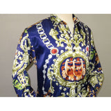 Men Oscar Banks Turkey Shirt Satin Entertainer Performer 6335 - 04 navy Floral - J.Valintin Men's Wear Legend - 72358