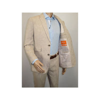 Men Premium 100% Linen Cocktail Suit by INSERCH Breathable and cool SU880 Tan - J.Valintin Men's Wear Legend - 100647