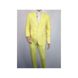 Men Premium 100% Linen Cocktail Suit by INSERCH Breathable and cool SU880 Yellow - J.Valintin Men's Wear Legend - 100654