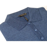 Men PRINCELY Soft Merinos Wool Sweater Knits Lightweight Polo 1011 - 40 Denim Blue - J.Valintin Men's Wear Legend - 96634