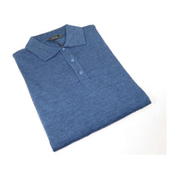 Men PRINCELY Soft Merinos Wool Sweater Knits Lightweight Polo 1011 - 40 Denim Blue - J.Valintin Men's Wear Legend - 96634