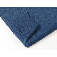 Men PRINCELY Soft Merinos Wool Sweater Knits Lightweight Polo 1011 - 40 Denim Blue - J.Valintin Men's Wear Legend - 96634