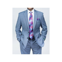 Men RALPH LAUREN Suit Wool Blend Two Button Shark Texture Formal 0278 Sky Blue - J.Valintin Men's Wear Legend - 18213